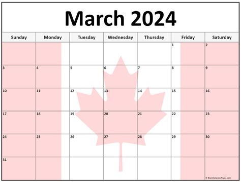 March Calendar With Holidays Canada Mercy Starlin