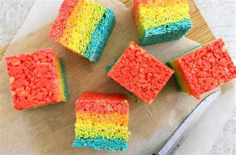 Rainbow Rice Krispie Treats - Craft Create Cook