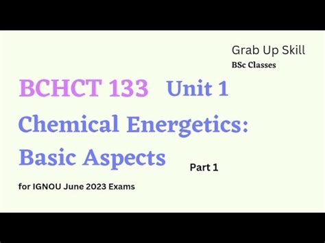 Bchct Unit Chemical Energetics Basic Aspects Ignou Bsc