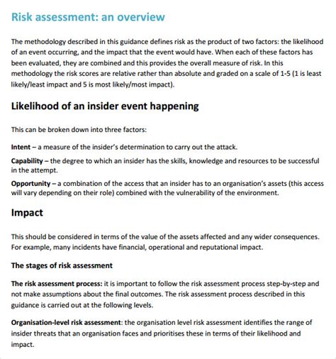 Cyber Security Risk Assessment Template Word