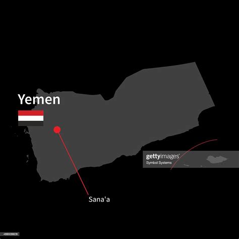 Detailed Map Of Yemen And Capital City Sanaa With High-Res Vector ...