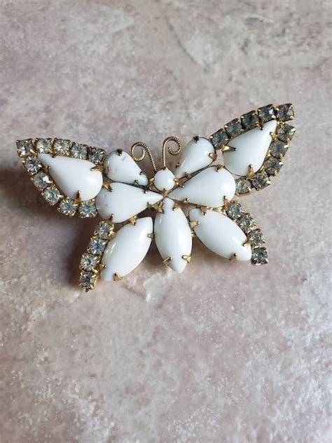 Vintage White Butterfly Gem