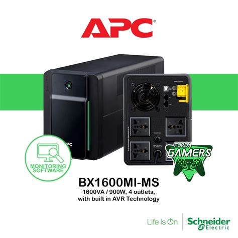 APC UPS 1600VA 900W Uninterruptible Power Supply BX1600MI MS 4