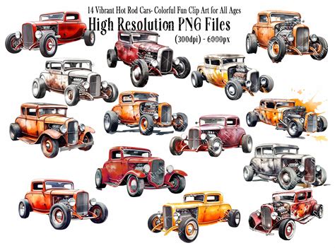 Timeless Classic Hot Rod Car Png Images Print Cards Collage Junk Journal American Cars
