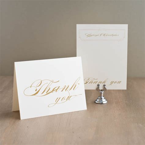 Elegant Ivory Customizable Gold Modern Thank You Cards Beacon Lane