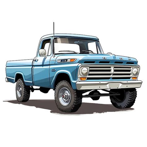 Premium Ai Image Pickup Truck Clip Art With Simple Shapes