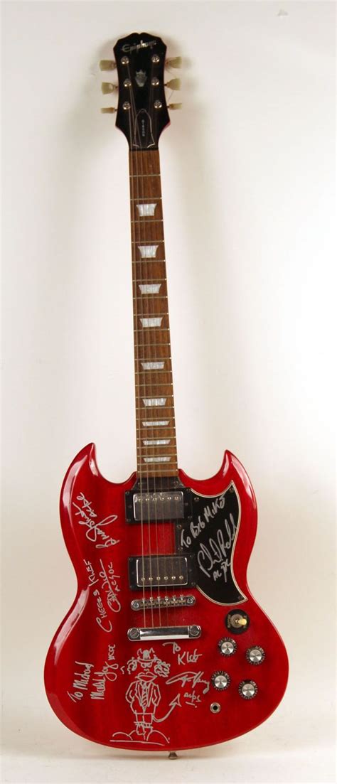 Acdc Signed Epiphone Gibson Sg Cherry Red Electric Guitar Guitarras