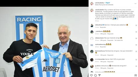 Racing Catriel Cabellos Firm Su Primer Contrato Profesional Con La