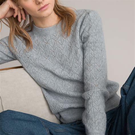 Pullover Mit Ajourmuster Grobstrick La Redoute Collections La Redoute