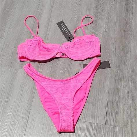 Triangl Swimwear Swim Hot Pink Thread Swim Set With Bonus Bag