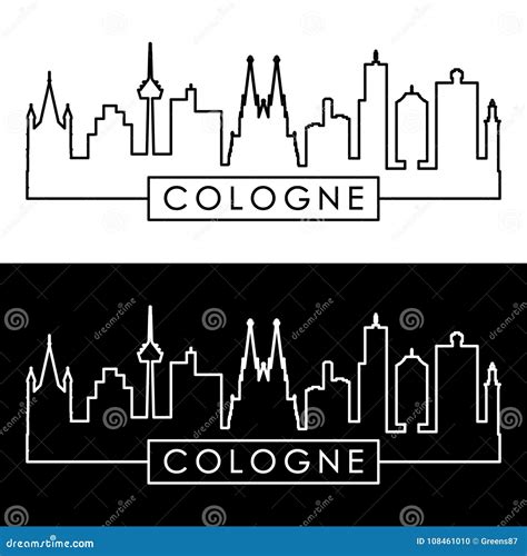 Cologne Skyline. Linear Style. Vector Illustration | CartoonDealer.com ...