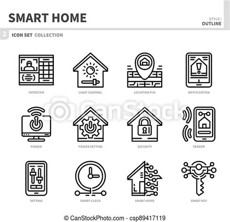 Smart Home Icon Set Vector Stock Illustration Royalty Free