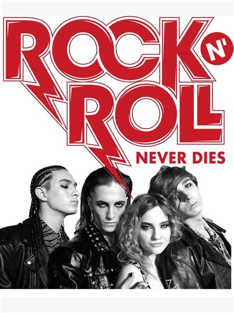 Maneskin Rock N Roll Quote M Neskin Original Classic Poster By