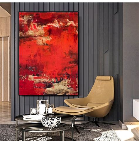 Red Wall Art Abstract Red Painting Large Abstract Art Large Etsy