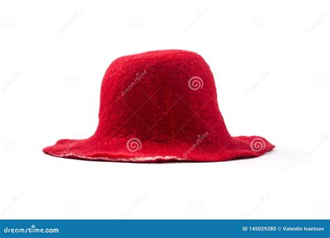 Red felt wool hat stock photo. Image of plexus, needlework - 145029280