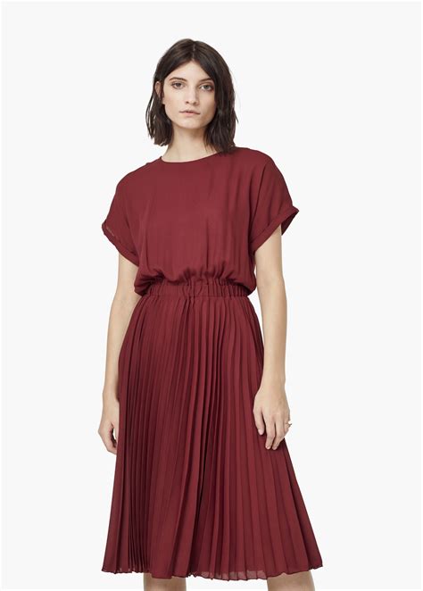 Lyst Mango Pleated Dress In Purple