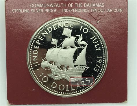 1973 Bahamas 10 Dollar Independence Day Coin