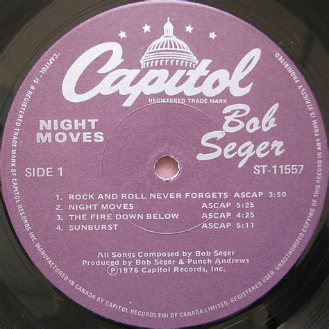 Bob Seger And The Silver Bullet Band Night Moves Record Cellar Canada