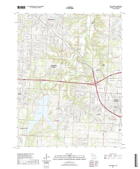 MyTopo Lees Summit Missouri USGS Quad Topo Map