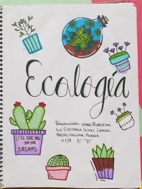 Portadas De Ecolog A Creativas Bonitas Ideas F Ciles Dibujos