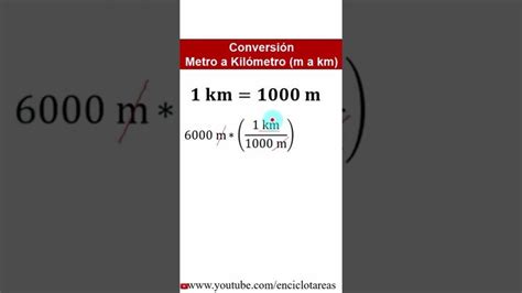 Convertir de metros a kilómetros m a km Conversion de unidades