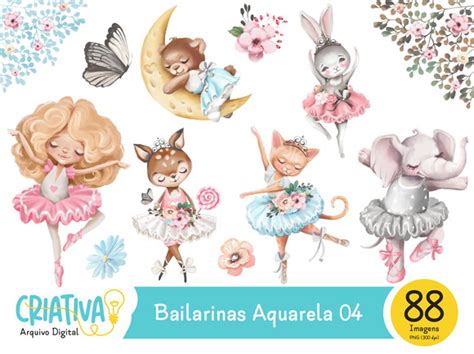 Kit Digital Bailarinas Aquarela Elo Produtos Especiais