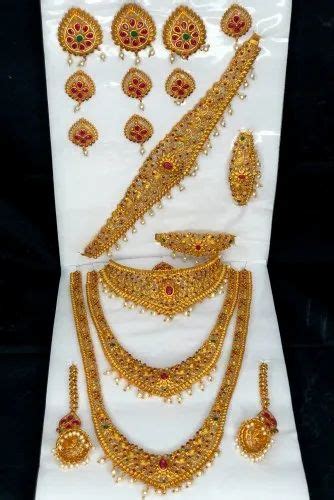 Golden Gold Wedding Matte Finish Bridal Jewellery Set At Rs Set In