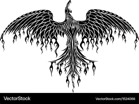 Tattoo tribal phoenix Royalty Free Vector Image