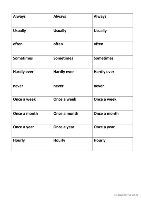 Adverbs Of Frequency English Esl Worksheets Pdf And Doc