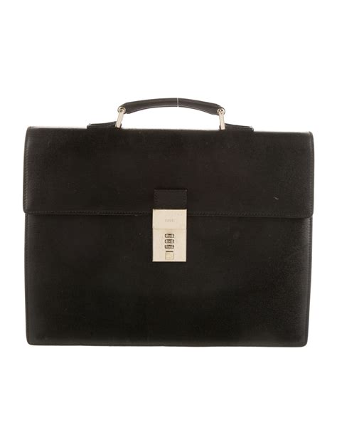 Yves Saint Laurent Leather Briefcase Black Briefcases Bags