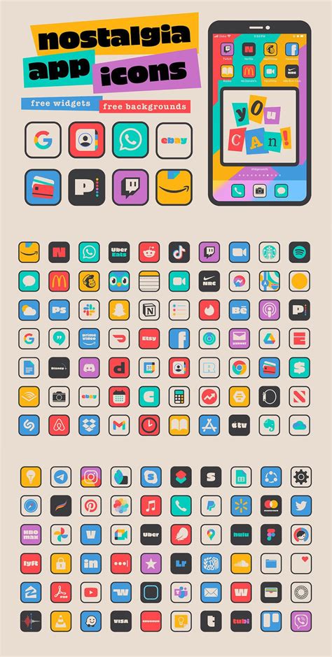 Ad Use These Nostalgic And Retro Fun App Iphone Icons To Customize