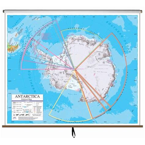 Univarsal 921301210001 63x48 Rab 63 X 48 In Antarctica Advanced Political Classroom Wall Map