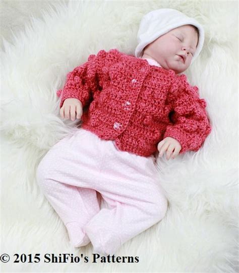 Cp Baby Bobble Cardigan In Sizes Baby Crochet Pattern