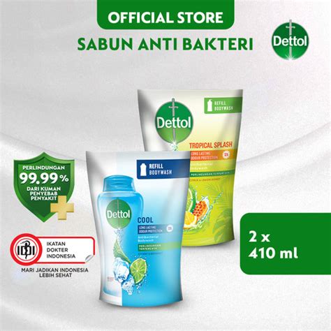 Promo Dettol Sabun Mandi Cair Cool 410ml Tropical Splash 410ml