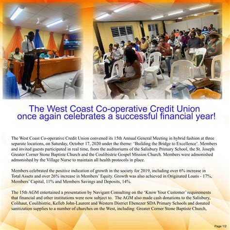 WCCCU Celebrates Another Successful Financial Year West Coast Co