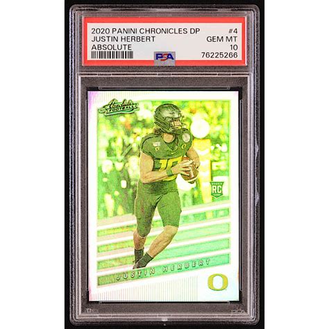 Justin Herbert Absolute Rookies Spectrum Rc Psa Pristine