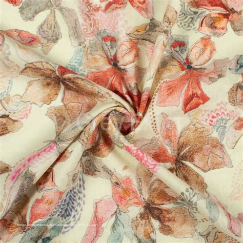 Banana Yellow And Peach Floral Digital Print Cotton Cambric Fabric Gsm Approx 80 Grams Per