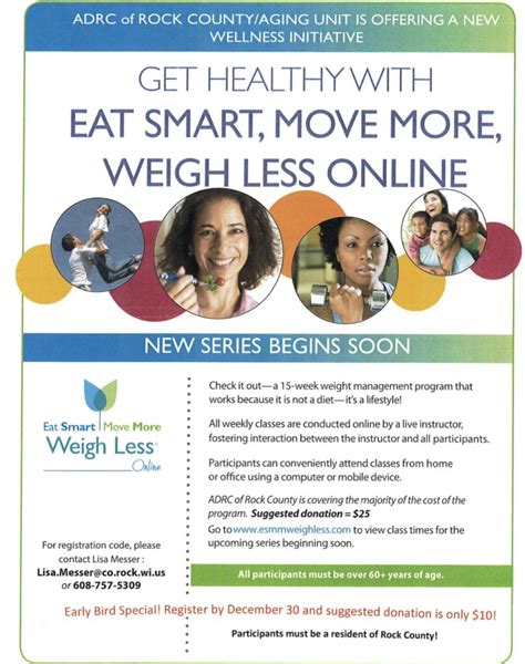 Rock Co Residents Online Eat Smart Move More Weigh Less And Eat Smart Move More