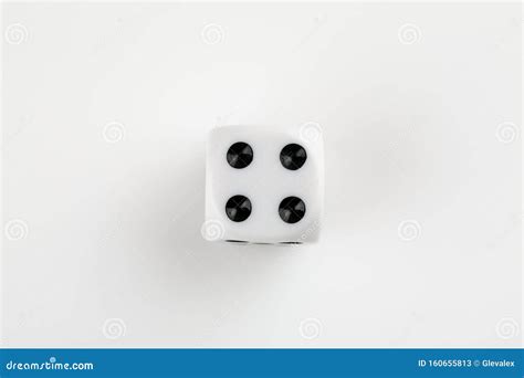 Single White with Black Dots Dice on a White Background, Showing Number ...