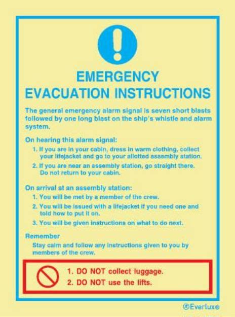 Webshop Datema Nautical Safety Emergency Evacuation Instruction