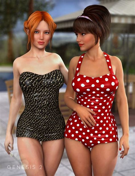 Retro Swimsuit For Genesis 2 Female S Textures Render State