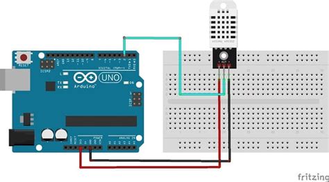 The Arduino Uno Board And The Dht22 Sensor