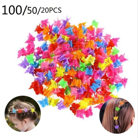 100 Pieces Butterfly Hair Clips Claw Barrettes Mixed Color Mini Jaw Clip Hairpin Hair