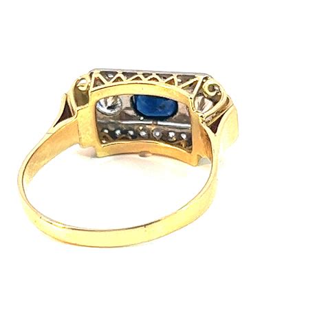 Gold Ring Mit Saphir Und Diamanten Ringgr E Sehr Gut Sehe