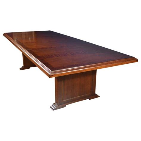 Large Mahogany Rectangular Pedestal Conference Table By Leighton Hall