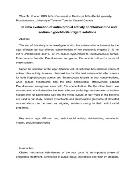 In Vitro Evaluation Of Antimicrobial Activity Of