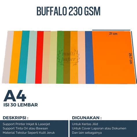 Jual Kertas Buffalo A4 Isi 30 Lembar Kertas Cover Buffalo A4 Kertas