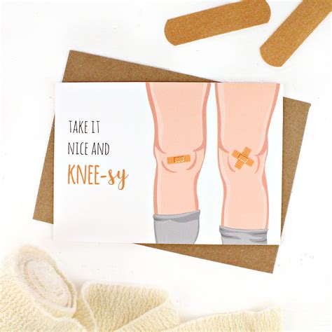 Get Well Soon Card Take It Easy Card Knee Operation Feel Etsy