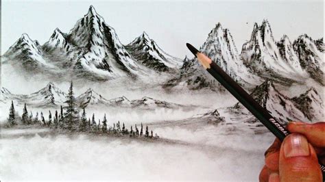 How to draw mountains landscape by pencil with easy ways// - YouTube