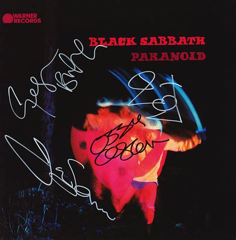 Black Sabbath Band Signed Paranoid Album - Artist signed collectibles ...